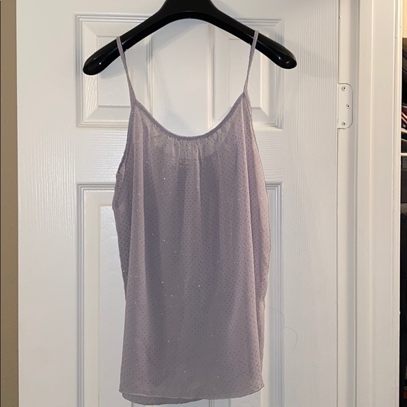 Francesca's Collections Tops - Sheer Glittery Polka Dot Tank Top
